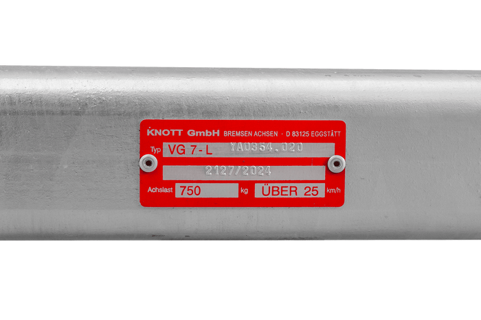 KNOTT VG7-L άξονας χωρίς φρένο για ρυμουλκούμενο 750kg 1190mm 1623mm 4x100