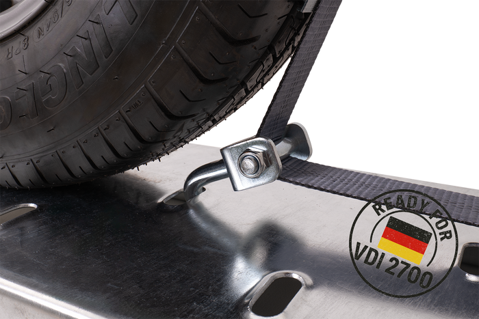 Σετ τεσσάρων ιμάντων μεταφοράς ρυμουλκούμενου HEFFA CARLINE 130, ιμάντες ασφάλισης τροχών 2,8m/50mm/5t VDI 2700