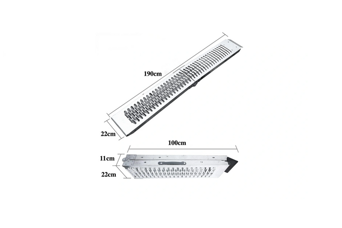 UNITRAILER ALR004B πτυσσόμενη ράμπα χάλυβα drive-on για ρυμουλκούμενο 190cm 200kg
