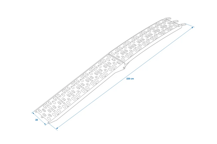 ProPlus 390096 πτυσσόμενη ράμπα για ρυμουλκούμενο 220cm 340kg