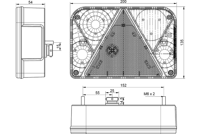 Πίσω φωτιστικό DOBPLAST DPT35, 5 λειτουργιών, δεξιά