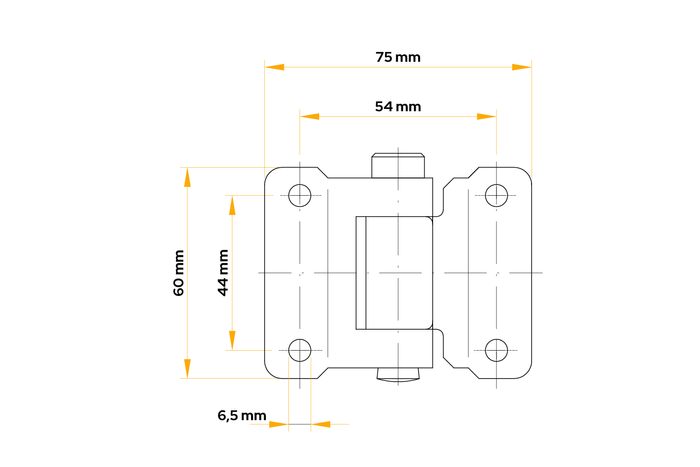 Πλευρικός μεντεσές ρυμουλκούμενου WINTERHOFF BSCH 30-3 για πλευρική τοποθέτηση ρυμουλκούμενου