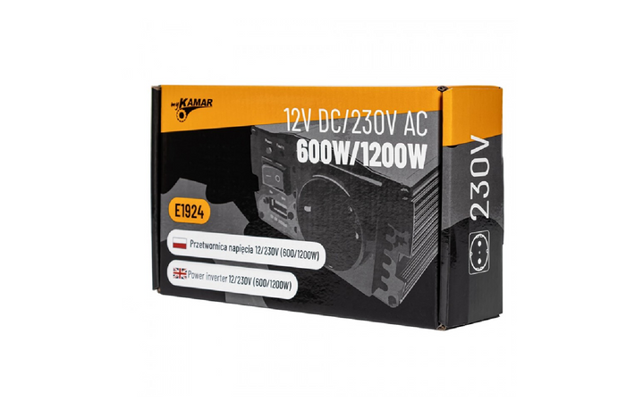 Μετατροπέας τάσης 12V/230V (600/1200W) KAMAR E1924