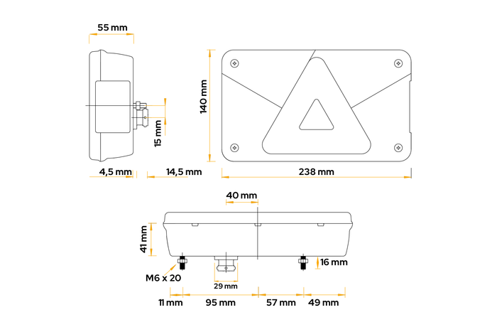 Πίσω φανός ASPÖCK Multipoint V, 7 λειτουργιών, αριστερά