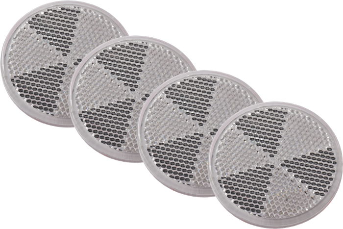 Στρογγυλοί αυτοκόλλητοι λευκοί ανακλαστήρες DOBPLAST 60 mm, σετ 4 ανακλαστήρων