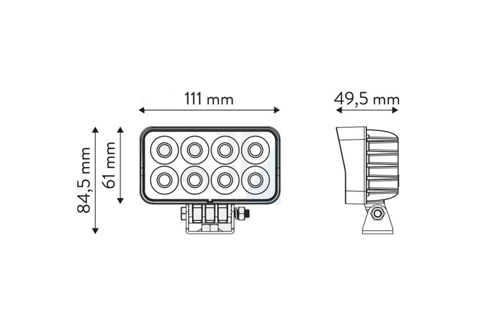 Λάμπα εργασίας LED ανακλαστήρας TT TECHNOLOGY BLACK TT.13306 32xLED 2560lm ορθογώνια