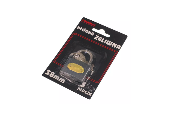 Λουκέτο από χυτοσίδηρο 38mm HERMON, διάμετρος ματιού 4,5mm