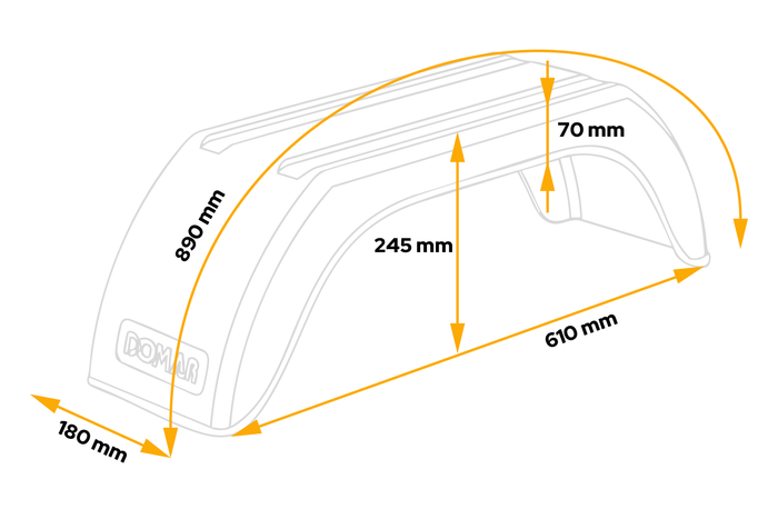 Φτερό ρυμουλκούμενου 10-13" DOMAR D20110, θόλος τροχού 610/180mm