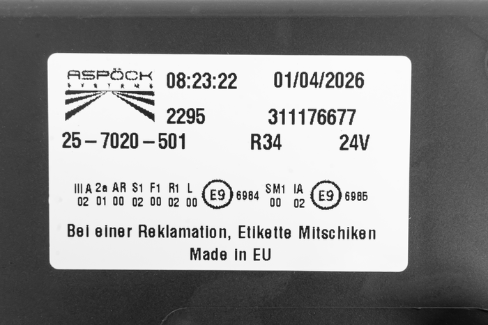 ASPÖCK EUROPOINT III πίσω φως LED μπαγιονέτ 7PIN ASS2 με κόρνα 7 λειτουργίες αριστερά