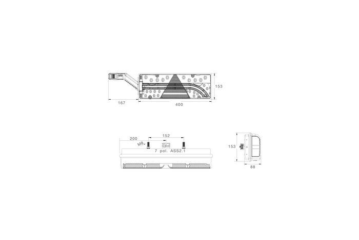 Πίσω φώτα LED μπαγιονέτ ASPÖCK EUROPOINT III 7PIN ASS2 με κόρνα 7 λειτουργίες αριστερά+δεξιά