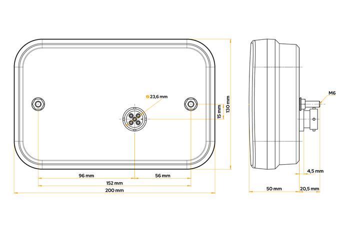 Πίσω φώτα FRISTOM FT-270 LED μπαγιονέτ 5-PIN 6 λειτουργίες αριστερά+δεξιά