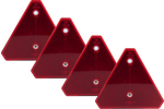 WAŚ κόκκινα προειδοποιητικά τρίγωνα, 150mm, σετ, 4x ανακλαστήρες