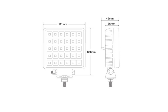 Λάμπα εργασίας LED TruckLED L0156 με ανακλαστήρα 30xLED 3875lm με διακόπτη