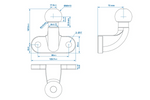 ProPlus 341210 Μπάλα Ρυμούλκησης 50mm 3500kg Μαύρη