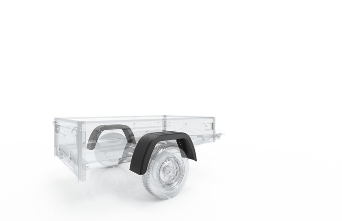 Σετ δύο λασπωτήρες για τρέιλερ 13-14" DOMAR D20112 επίπεδες θόλοι τροχών 660/190 mm