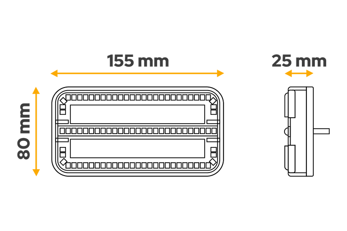 TT Technology TT.12028B-DI Πίσω φώτα LED 3 λειτουργιών αριστερά+δεξιά, ασύρματα, μαγνητικά